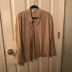 Express Gold Button Up Blouse